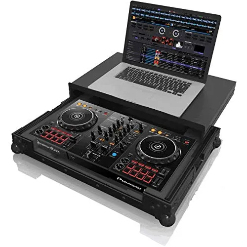 Zomo Flightcase P-DDJ-400 Plus NSE – kompatibel mit Pioneer DDJ-400 – DJ Equipment Case mit Laptopablage 573 × 406 × 201 mm – Schwarz – Robustes Sperrholz