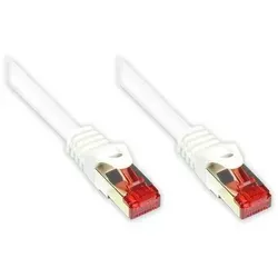 Kabelmeister® Cat. 6 Patchkabel 25m, S/FTP, PVC, weiß - Netzwerkkabel mit RJ45 Stecker, Cat. 6 Zertifizierung und Frequenzen bis 250MHz für optimale Datenübertragung und hohe Zuverlässigkeit.