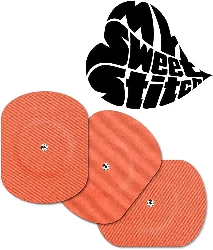 MySweetStitch - 10 x Freestyle Libre 1 & 2 Pflaster Oval mit Belüftungsloch, Overpatch Ø 70 x 55mm, wasserfest, atmungsaktiv, hautfreundlich, Made in Germany, Coral