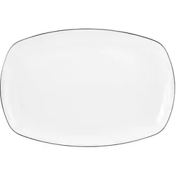 Seltmann Weiden Servierplatte Lido Black Line - Elegante Servierplatte aus hochwertigem Porzellan, spülmaschinen- und mikrowellenfest. Ideal für stilvolle Anlässe, Maße: 24 cm Breite.