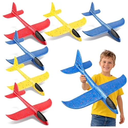 com-four® 6X Styroporflugzeug für Kinder und Erwachsene von COM-FOUR