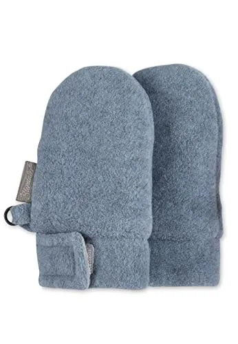 Sterntaler Unisex Baby Fäustlinge Ohne Daumen aus Microfleece, mit Klettverschluss, Blau, 1