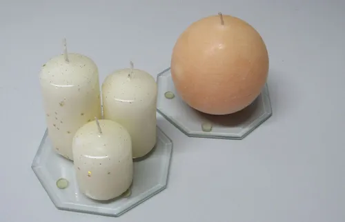 2x Glasuntersetzer Kerzen Untersetzer Glas Gläser Deko Kerzenteller 13cm