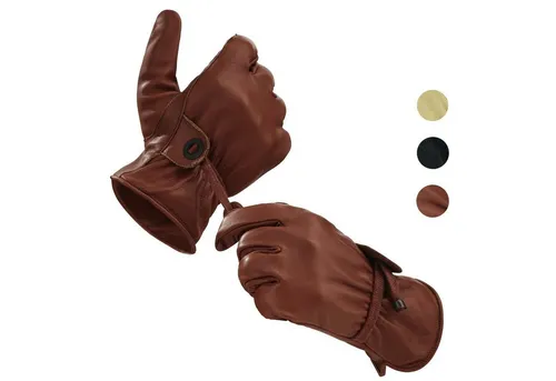 BLACK FOREST FOX Lederhandschuhe Black Forest Fox RODEO Leder Handschuhe Herren Damen 3 Farben Fuchs Braun Größe S