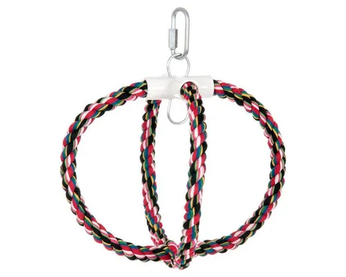 Karlie Baumwollschaukel 24 cm - Sitzstange für Vogelkäfige, ideal für Großsittiche und Papageien, mit stabiler Metallöse für sicheren Halt