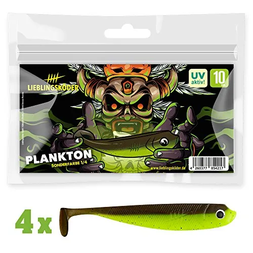 Lieblingsköder Gummifische zum Zanderangeln mit Gummifisch 10 cm, Farbe Lieblingsköder:Plankton 4