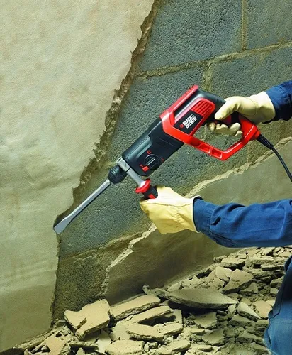 BLACK+DECKER KD975K Kombihammer 710W - Leistungsstarker Bohrhammer - Bohrhämmer mit 710 W, 1,8 J Schlagenergie für schnelles Arbeiten in Beton und Granit. Inklusive Zweithandgriff und Koffer für einfachen Transport.