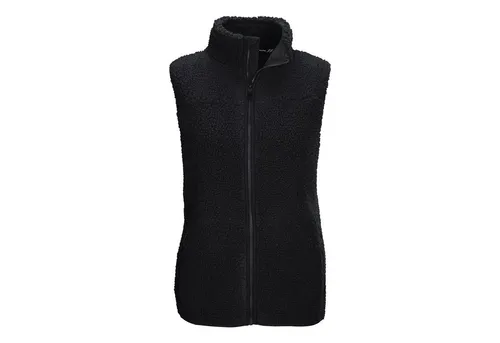 killtec KOW 7 WMN Vest schwarz (00200) 46 - Outdoor Weste für Damen aus kuscheligem Sherpa-Fleece, bietet optimalen Tragekomfort und Schutz vor Wind mit praktischem Stehkragen und seitlichen Zippertaschen für sicheren Stauraum.