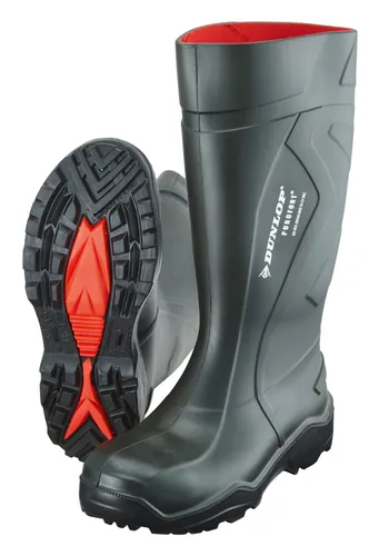 Dunlop C762933 S5 PUROFORT+ Unisex Langschaft Gummistiefel, Dunkelgrün Schwarz, 41 EU – strapazierfähig und ölresistent für Industrie und Handwerk - 