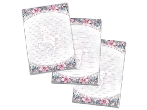 bunte Schreibblöcke Motivpapier Briefbögen Notizblöcke mit Linien Weihnachten Christmas Winter Geschenk Wichtelgeschenk für Kinder Jungen Mädchen Schule (3 Blöcke A5 mit je 25 Blättern) 3