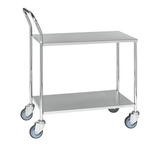 OSWALD Transportgeräte Servierwagen mit 2 Böden - Transportwagen für Gastronomie und Haushalt, mit 150 kg Traglast und robustem, verzinktem Rahmen – ideal für den flexiblen Einsatz.