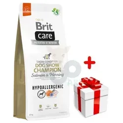 BRIT CARE Dog Hypoallergenic Show Champion Salmon & Herring 12kg - Hypoallergenes Hundefutter mit Lachs und Hering, perfekt für Ausstellungshunde, die in Topform sein müssen.
