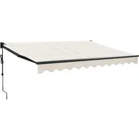 Elektrische Markise mit Kurbel Creme 3x2,5 m - Moderne Markise in Creme, ideal für Terrassen und Balkone, bietet optimalen Sonnenschutz und ist einfach zu bedienen.