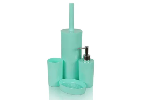 Bestlivings Seifenspender badkomfort, (Kombi-Set, 4-tlg), 4-teiliges Badezmmer Zubehör Set, Zahnbürstenbecher - Seifenspender