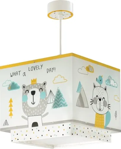 Dalber kinderlampe Pendelleuchte Hängelampe Hello Little Tiere Bären, 24 x 24 x 21 cm