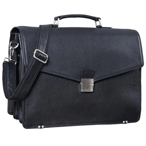 STILORD 'Morpheus' Aktentasche Leder XXL - Hochwertige Aktentasche aus echtem Leder mit 14 Fächern und gepolstertem Laptopfach für 14 Zoll Laptops. Ideal für Beruf und Studium, bietet sie viel Platz und stilvollen Komfort.