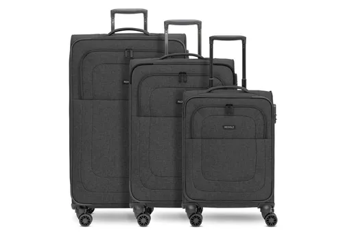 Redolz Trolleyset Essentials 12, 3-teilig mit 4 Rollen - Koffer-Set aus hochwertigem Polyester mit intelligentem Innenleben, geräuscharmen Rollen und TSA-Schloss für sicheren Reisekomfort.
