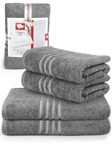 DecoHomeTextil Handtuch-Set - Frottiertuch Set mit 2 Handtüchern und 2 Badetüchern aus 100% Baumwolle, kuschelweich und saugstark, ideal für ein luxuriöses Wellness-Gefühl zuhause.