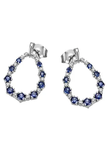 Firetti Ohrstecker Silber 925 mit Zirkonia in blau von Firetti