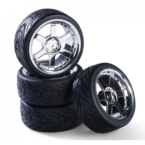 Carson 900190 1:10 Räderset 5 Sp.-Design (4) schw./chr 500900190