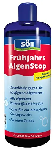 Söll 18760 FrühjahrsAlgenStop 1 l - Effektives Algenmittel für klare Teiche im Frühjahr, gegen die häufigsten Algenarten, sorgt für biologisches Gleichgewicht