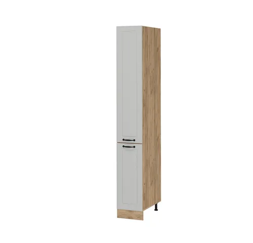 Vicco Hochschrank R-Line, Weiß Landhaus/Goldkraft Eiche, 30 cm