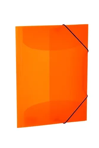 HERMA Sammelmappe A4 Neon Orange Transluzent, Eckspanner-Mappe aus Kunststoff mit Gummizug und Innenklappen für Kinder, Jungen und Mädchen