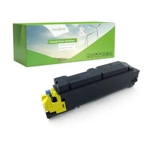 Green2Print Toner gelb 10000 Seiten für Kyocera - Umweltfreundlicher Recycling Toner für Kyocera ECOSYS M6035CIDN, M6530CIDN, P6035CDN mit einer Ergiebigkeit von 10000 Seiten. Hohe Qualität und kompetenter Kundenservice.