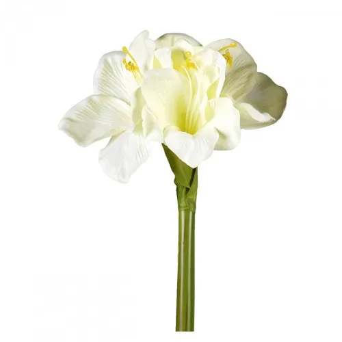 Kunstblume Amaryllis ca 66cm. Künstliche Amarillis 1 Stängel 4 Blüten weiß Creme