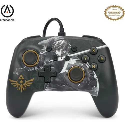 PowerA Verbesserter kabelgebundener Controller für Nintendo Switch – Battle-Ready Link Controller - Weitere Switch Controller mit programmierbaren Tasten, 3,5-mm-Audiobuchse und 3 m USB-Kabel – ideal für ein intensives Spielerlebnis.