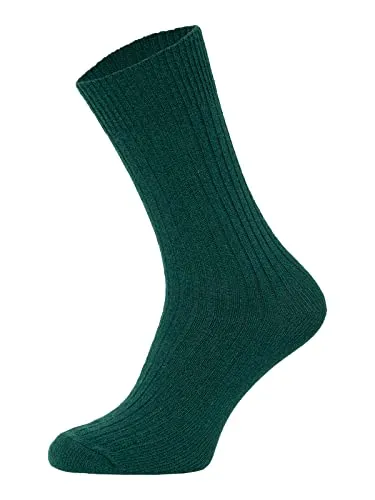 HomeOfSocks Ein Paar Wollsocken Socken Herren Und Damen - Dünne Warme Wollsocken Mit 72% Schaf Wollanteil | Grün Gr. 39-42