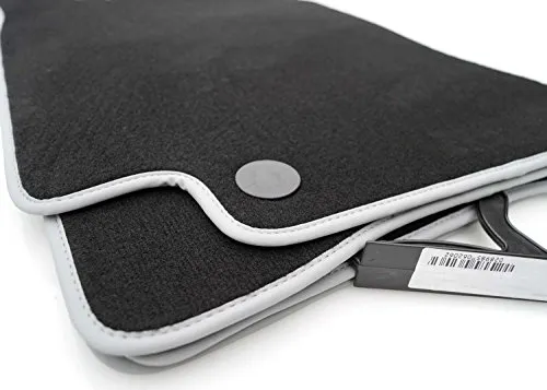 kh Teile Fußmatten für SLK R171 Premium Velours Autoteppich Matten Original Qualität, Schwarz, Silber