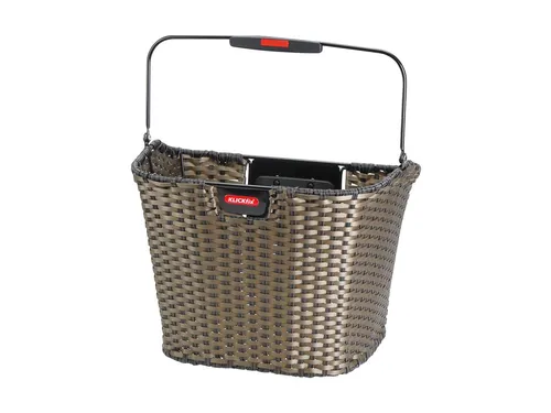 KLICKfix Farradtasche Structura Korb Bronze - Wetterfester Lenkerkorb - Fahrradtaschen aus extra breiten Kunststoffbändern, mit stabilem Tragegriff und einem Volumen von 16L. Ideal für den Alltag, belastbar bis zu 7Kg.