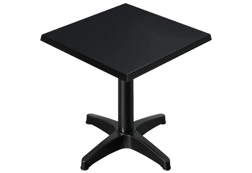 WBC Bistro Außen Tisch 60x60 cm Schwarz - Eleganter Bistro Außen Tisch aus Holz mit abgerundeten Ecken. Ideal für Gastronomien und Terrassen, bietet hohe Tragkraft und ist langlebig sowie strapazierfähig.