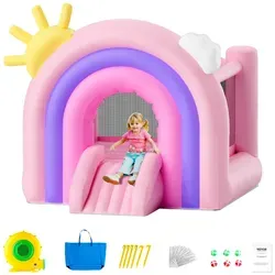 VEVOR Hüpfburg Aufblasbar mit Rutsche 280x230x230cm