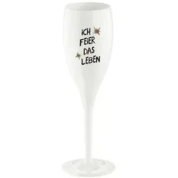 Koziol Sektglas Cheers - Ich Feier Kunststoff Weiß