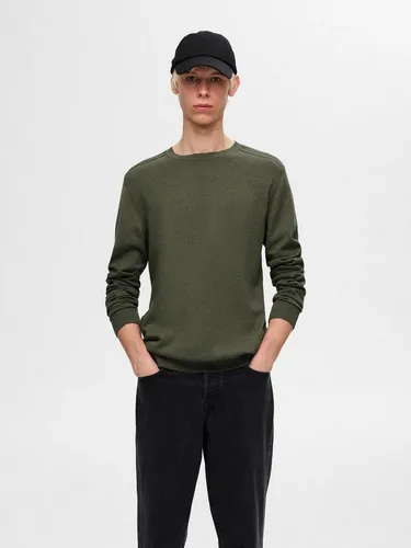 Selected Rundhalspullover SLHBERG CREW NECK NOOS Baumwolle, regular fit
