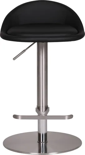 Höhenverstellbarer Barhocker WL1.281 Schwarz Edelstahl - Moderne Barhocker mit individuell einstellbarer Sitzhöhe von 54-79 cm und gepolsterter Sitzfläche für optimalen Komfort. Ideal für Bars, Küchen und Bistros.