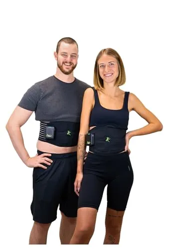 eaglefit EMS-Belt 2.0 - Effektiver Bauchtrainer mit 6 Elektroden - Reizstromgerät für gezieltes Bauch- und Rückentraining, inklusive App-Steuerung und 4 Trainingsprogrammen für Muskelaufbau, Entspannung und mehr. Erhältlich in Größen S und L.