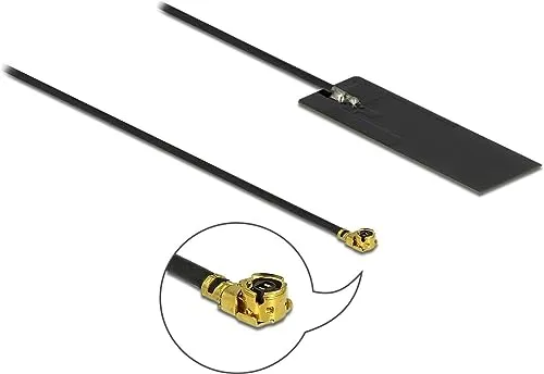 DELOCK WLAN 802.11 ac/ax/a/h/b/g/n Antenne MHF I Stecker 2-4dBi 15 cm PCB intern Klebemontage