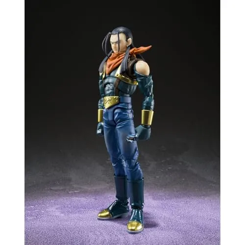 Dragon Ball GT S.H.Figuarts Actionfigur Super Android 17 20 cm - Actionfigur aus Tamashii Nations mit 20 cm Größe, detailreich und umfangreichem Zubehör wie Gesichtsausdrücken und Effektteilen für Fans von Dragon Ball GT.