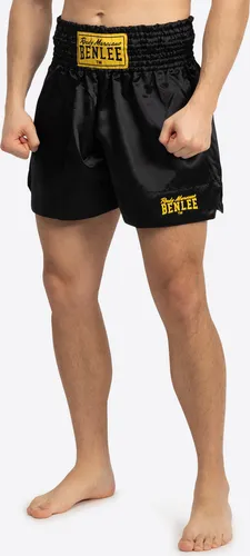Benlee Uni Thai Thaibox-Shorts 3XL - Schwarz - Stoffhosen für Thaiboxen, ideal für Wettkämpfe und Workouts, mit extra elastischem Bund für optimale Mobilität und erstklassigen Benlee-Stickereien.