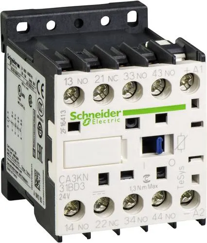 Schneider Electric CA3KN31BD3 - Hilfsschütz 3S+1Ö, 24V DC mit Diode, zuverlässige Steuerung für Ihre elektrischen Anwendungen