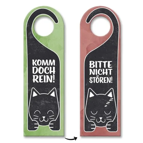 Komm doch rein oder Bitte nicht stören - Türhänger mit niedlicher Katze