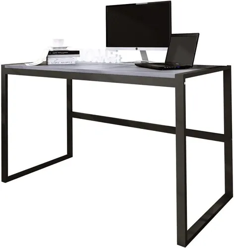 DESIGN MÖBEL Eleganter Schreibtisch BUENO – Gaming Schreibtisch im Industriestil – Ergonomischer Bürotisch (Beton)