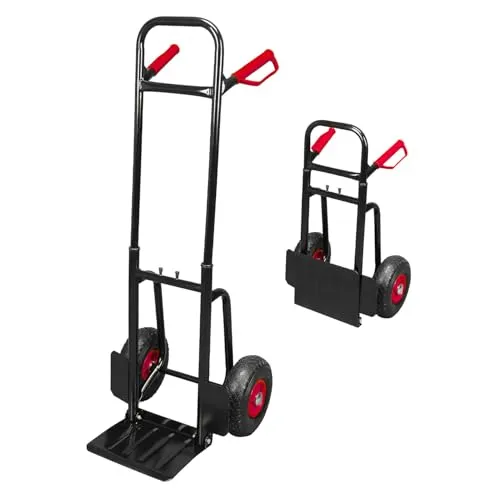 Werkzeugkönig Klappbare Sackkarre bis 200kg - Sackkarre für Lasten bis 200kg, höhenverstellbarer Teleskopgriff für ergonomisches Arbeiten und platzsparend klappbar - ideal für Umzüge und Transport!