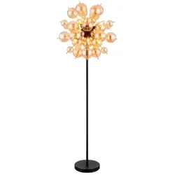 Globo Stehleuchte Schwarz 155 cm - Stylische Stehlampe aus Metall und Glas, 155 cm hoch, ideal für moderne Innenräume und stimmungsvolle Beleuchtung.