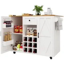 Moderne Kücheninsel mit Klapptisch und Stauraum