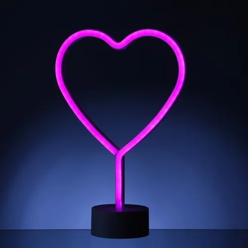 MARELIDA LED NEON Schild Herz Neonlicht Dekolampe Neon Leuchtfigur Neon Figur Batteriebetrieben USB 30cm (Herz)