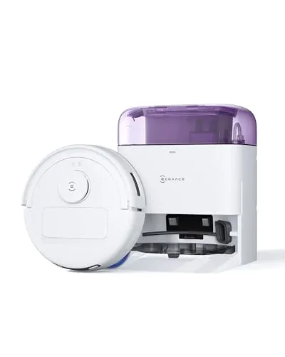ECOVACS DEEBOT MINI Saugroboter - Saugroboter mit 8.000 Pa Saugkraft, kompakt und ideal für enge Räume. Mit Wischfunktion und automatischer Entleerung für eine gründliche Reinigung.